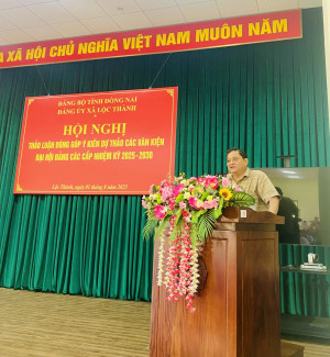 LỘC THÀNH TỔ CHỨC HỘI NGHỊ THẢO LUẬN ĐÓNG GÓP Ý KIẾN DỰ THẢO CÁC VĂN KIỆN ĐẠI HỘI ĐẢNG CÁC CẤP NHIỆM KỲ 2025 - 2030