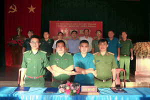 Xã Lộc Thành: Tổ chức Lễ ký kết Quy chế phối hợp giữa lực lượng Công An - Quân Sự - Biên phòng về thực hiện Nghị định 03/2019/NĐ-CP của Chính phủ.