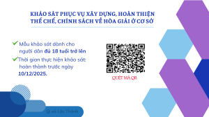 khảo sát phục vụ xây dựng, hoàn thiện thể chế, chính sách về hòa giải ở cơ sở