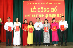 XÃ LỘC THÀNH: CÔNG BỐ QUYẾT ĐỊNH THÀNH LẬP TRẠM Y TẾ XÃ