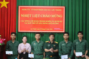 XÃ LỘC THÀNH TỔ CHỨC LỄ ĐÓN QUÂN NHÂN HOÀN THÀNH NGHĨA VỤ QUÂN SỰ TRỞ VỀ ĐỊA PHƯƠNG