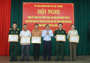 LỘC THÀNH TỔ CHỨC HỘI NGHỊ TỔNG KẾT CÔNG TÁC TUYỂN CHỌN, GỌI CÔNG DÂN NHẬP NGŨ NĂM 2026