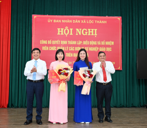 Lộc Thành: Công bố các quyết định thành lập trường học, tổ chức Đảng và kiện toàn nhân sự giáo dục trên địa bàn xã