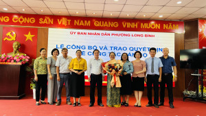 UBND PHƯỜNG LONG BÌNH TỔ CHỨC HỘI NGHỊ TRIỂN KHAI QUYẾT ĐỊNH CÔNG TÁC CÁN BỘ VÀ CÔNG BỐ QUYẾT ĐỊNH BỔ NHIỆM LẠI PHÓ HIỆU TRƯỞNG TRƯỜNG THCS LONG BÌNH