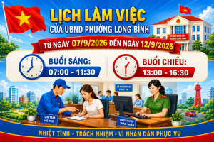 Lịch làm việc từ ngày 07-09-2026 Đến 12-09-2026