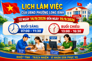 Lịch làm việc từ ngày 14-9-2026 Đến ngày 19-9-2026