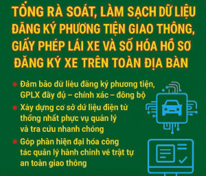 Thông tin về tổng rà soát dữ liệu đăng ký phương tiện và giấy phép lái xe