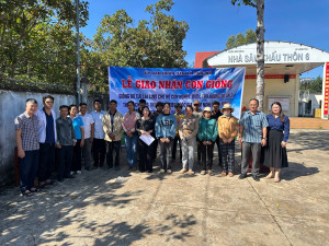 XÃ LONG HÀ: TỔ CHỨC TRAO TẶNG BÒ GIỐNG SINLAID CHO CÁC HỘ CẬN NGHÈO