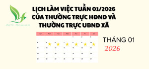Lịch làm việc tuần 01/2026 của Thường trực HĐND và Thường trực UBND xã