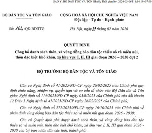 Long Hà có 6 thôn vùng đồng bào dân tộc thiểu số và miền núi giai đoạn 2026-2030