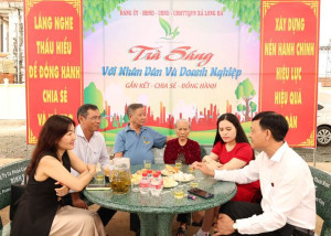 NHÂN DÂN, DOANH NGHIỆP LONG HÀ KIẾN NGHỊ VỚI LÃNH ĐẠO XÃ BÊN TÁCH TRÀ SÁNG