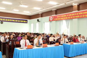 CÁC ĐẠI BIỂU HĐND XÃ LONG HÀ THỐNG NHẤT CAO VIỆC SẮP XẾP 22 THÔN HIỆN TẠI TRÊN ĐỊA BÀN XÃ CÒN 7 THÔN .