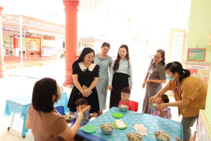KIỂM TRA ĐẢM BẢO VỆ SINH AN TOÀN THỰC PHẨM BẾP ĂN BÁN TRÚ TRƯỜNG MẪU GIÁO LONG TÂN