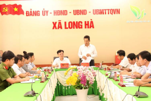 CHỦ NHIỆM ỦY BAN KIỂM TRA THÀNH ỦY TRẦN TRUNG NHÂN LÀM VIỆC VỚI BAN THƯỜNG VỤ ĐẢNG ỦY XÃ LONG HÀ.