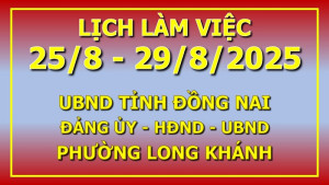 Lịch làm việc UBND tỉnh, Đảng ủy, HĐND, UBND phường Long...
