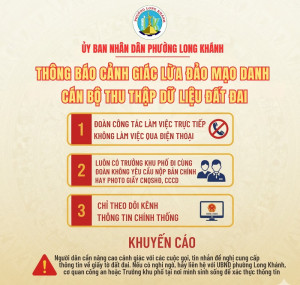 Thông báo cảnh giác lừa đạo mạo danh cán bộ thu thập dữ liệu đất đai