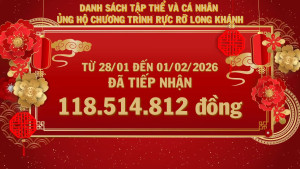 Danh sách các tập thể và cá nhân đã ủng hộ chương trình "Rực rỡ Long Khánh - Khát vọng vươn xa” từ 28/01 đến 01/02/2026