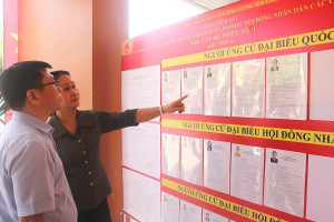 Chủ tịch Ủy ban bầu cử phường Long Khánh kiểm tra công tác, chuẩn bị diễn tập nghiệp vụ bầu cử