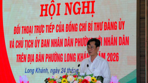 Hội nghị đối thoại trực tiếp giữa Bí thư Đảng ủy phường và Chủ tịch UBND phường với nhân dân phường Long Khánh