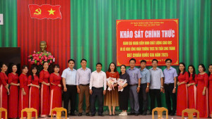 Xã Long Thành thực hiện đánh giá ngoài trường Trung học cơ sở Long Thành, trường Mầm non Hoa Mai