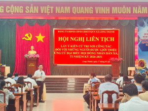 Xã Long Thành tổ chức Hội nghị liên tịch lấy ý kiến cử tri nơi công tác đối với những người được giới thiệu ứng cử đại biểu Hội đồng nhân dân tỉnh, xã nhiệm kỳ 2026 – 2031.