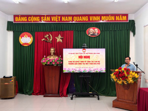 Ủy ban MTTQ Việt Nam phường Long Thành đã tổ chức Hội nghị công bố Quyết định về công tác cán bộ Trưởng ban Công tác Mặt trận các khu phố trên địa bàn phường.
