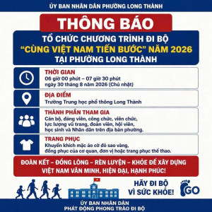 🇻🇳🇻🇳🇻🇳 THÔNG BÁO CHƯƠNG TRÌNH ĐI BỘ “CÙNG VIỆT NAM TIẾN...