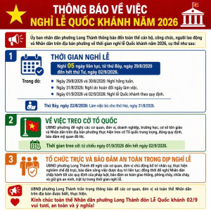Thông báo nghỉ lễ Quốc khánh năm 2026