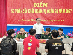 Phường Long Thành khám sơ tuyển nghĩa vụ quân sự năm 2027