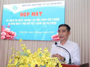 HỘI LIÊN HIỆP PHỤ NỮ XÃ MINH ĐỨC TƯNG BỪNG TỔ CHỨC HỌP MẶT KỶ NIỆM 95 NĂM THÀNH LẬP HỘI LIÊN HIỆP PHỤ NỮ VIỆT NAM (1930 – 2025) VÀ 15 NĂM NGÀY PHỤ NỮ VIỆT NAM (20/10/2010 - 20/10/2025)
