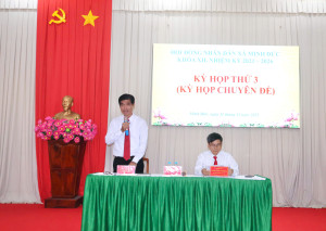 KỲ HỌP THỨ 3 (CHUYÊN ĐỀ) HỘI ĐỒNG NHÂN DÂN XÃ MINH ĐỨC KHÓA...