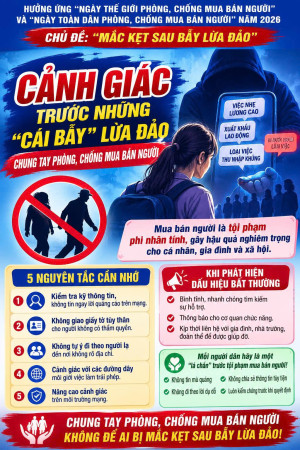 CẢNH GIÁC TRƯỚC NHỮNG “CÁI BẪY” LỪA ĐẢO – CHUNG TAY PHÒNG, CHỐNG MUA BÁN NGƯỜI
