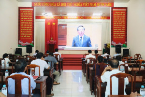 XÃ MINH ĐỨC THAM DỰ HỘI NGHỊ TRỰC TUYẾN QUÁN TRIỆT NGHỊ QUYẾT ĐẠI HỘI XIV CỦA ĐẢNG.