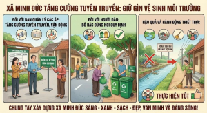 XÃ MINH ĐỨC TĂNG CƯỜNG TUYÊN TRUYỀN, VẬN ĐỘNG NGƯỜI DÂN BỎ RÁC ĐÚNG NƠI QUY ĐỊNH, GIỮ GÌN VỆ SINH MÔI TRƯỜNG