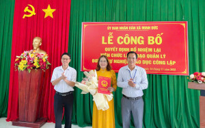 Minh Đức: Công bố quyết định bổ nhiệm lại Hiệu trưởng Trường...