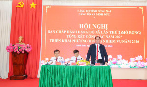 ĐẢNG BỘ XÃ MINH ĐỨC TỔ CHỨC HỘI NGHỊ TỔNG KẾT CÔNG TÁC NĂM 2025, TRIỂN KHAI PHƯƠNG HƯỚNG NHIỆM VỤ NĂM 2026.