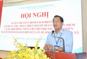 XÃ MINH ĐỨC TĂNG CƯỜNG PHÁT TRIỂN BHXH, BHYT THÔNG QUA HỘI NGHỊ TẬP HUẤN VÀ KÝ HỢP ĐỒNG NHÂN VIÊN HỖ TRỢ THU PHÁT TRIỂN NGƯỜI THAM GIA BHXH, BHYT CỦA 19 ẤP, SÓC TRÊN ĐỊA BÀN