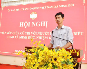 CÁC ỨNG CỬ VIÊN ĐẠI BIỂU HĐND XÃ MINH ĐỨC ĐƠN VỊ BẦU CỬ SỐ 3 TIẾP XÚC CỬ TRI TRƯỚC BẦU CỬ.