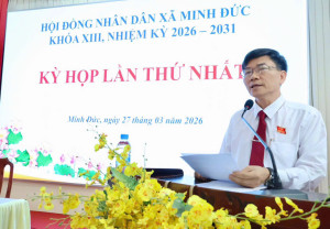 BÍ THƯ ĐẢNG ỦY TRẦN VĂN PHƯƠNG TRÚNG CỬ CHỦ TỊCH HĐND XÃ MINH ĐỨC KHÓA XIII VỚI 100% SỐ PHIẾU TÁN THÀNH
