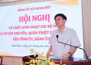 XÃ MINH ĐỨC TỔ CHỨC SINH HOẠT CHI BỘ MẪU GẮN VỚI TRIỂN KHAI, QUÁN TRIỆT CÁC VĂN BẢN CỦA ĐẢNG