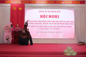 ĐẢNG ỦY XÃ MINH ĐỨC TỔ CHỨC HỘI NGHỊ TUYÊN DƯƠNG ĐIỂN HÌNH TIÊN TIẾN HỌC TẬP VÀ LÀM THEO TƯ TƯỞNG, ĐẠO ĐỨC, PHONG CÁCH HỒ CHÍ MINH NĂM 2026