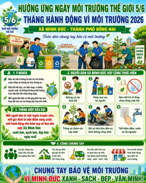 XÃ MINH ĐỨC HƯỞNG ỨNG NGÀY MÔI TRƯỜNG THẾ GIỚI 05/6 VÀ THÁNG HÀNH ĐỘNG VÌ MÔI TRƯỜNG NĂM 2026