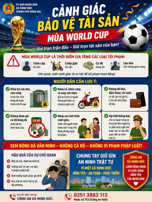 ⚽ XÃ MINH ĐỨC CẢNH BÁO: VUI WORLD CUP – ĐỪNG LƠ LÀ BẢO VỆ TÀI SẢN!