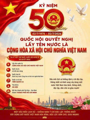 KỶ NIỆM 50 NĂM QUỐC HỘI QUYẾT NGHỊ LẤY TÊN NƯỚC LÀ CỘNG HÒA XÃ HỘI CHỦ NGHĨA VIỆT NAM (02/7/1976 – 02/7/2026)