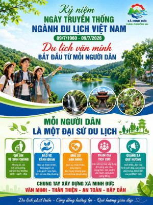XÃ MINH ĐỨC HƯỞNG ỨNG KỶ NIỆM NGÀY TRUYỀN THỐNG NGÀNH DU LỊCH VIỆT NAM (09/7)