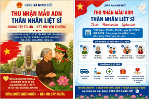 XÃ MINH ĐỨC TỔ CHỨC THU NHẬN MẪU ADN THÂN NHÂN LIỆT SĨ – CHUNG TAY TRI ÂN NHỮNG NGƯỜI ĐÃ HY SINH VÌ TỔ QUỐC