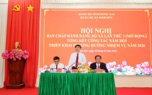 ĐẢNG BỘ XÃ MINH ĐỨC TỔ CHỨC HỘI NGHỊ TỔNG KẾT CÔNG TÁC NĂM 2025, TRIỂN KHAI PHƯƠNG HƯỚNG NHIỆM VỤ NĂM 2026.
