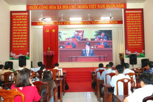 XÃ MINH ĐỨC THAM DỰ  TRUYỀN HÌNH TRỰC TIẾP LỄ KHAI MẠC ĐẠI HỘI ĐẠI BIỂU TOÀN QUỐC LẦN THỨ XIV CỦA ĐẢNG.