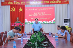 Tiểu ban Thông tin, Tuyên truyền - Ủy ban bầu cử phường Minh Hưng họp triển khai nhiệm vụ.