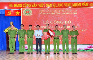 Công an phường Minh Hưng sơ kết công tác 6 tháng đầu năm 2026